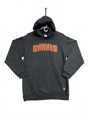 Vtg 80's 90's Saunders Sabres Black Hoodie King Fashions Tag Canada Size Small